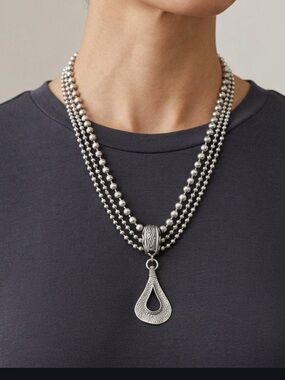 SILPADA 925 Sterling Silver 3-Strand Cascading Teardrop Pendant Necklace
RETIRED